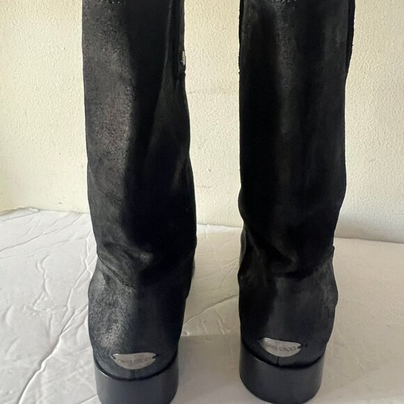 $700 JIMMY CHOO METALLIC CALF COWBOY BOOTS SIZE 39.5 / 9.5 US - Picture 7 of 11